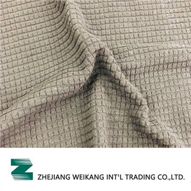 Poly Spandex Jacquard Brushed Grid Fleece
